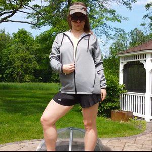 Nike NBA League Silver Hood Ribbed Textured Fleeced Jacket